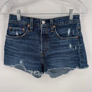 Levi’s Premium 501® Women’s High-Rise Distressed Denim Cutoff Shorts 26